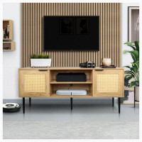 Ebern Designs TV Stand for TVs up to 65" with 2 Cabinet Open Shelves, TV Console Table