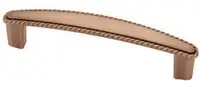 D. Lawless Hardware 3-3/4" Contempo Rope Edge Pull Red Antique Copper Low Sheen