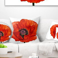 Made in Canada - East Urban Home Floral Poppy Blossom Close up Throw Pillow