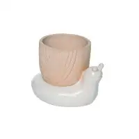 Transpac Transpac Terracotta 6.25 in. Multicolor Spring Snail Shaped Self Watering Planter
