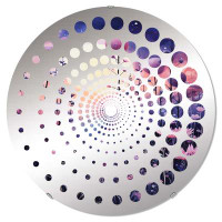 Design Art Botanical Plants In Amethyst Hues - Spiral Dot Decorative Mirror|Round