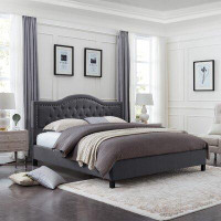 Winston Porter Thermia Queen Tufted Upholstered Platform Bed