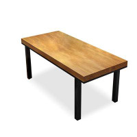 Latitude Run® 70.87" Brown pine Solid Wood + Iron Rectangular Dining Table