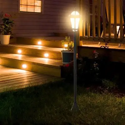 Our 15-lumens solar torch light posts are not only practical, but an attractive addition to your out...