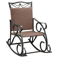 Fleur De Lis Living Nome Wicker Resin & Steel Patio Glider Chair