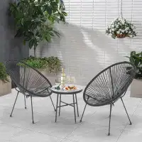 George Oliver 3 Piece Patio Bistro Conversation Set with Side Table