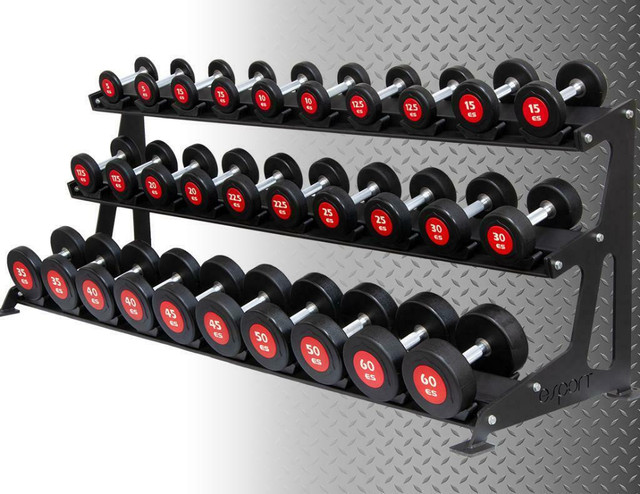 FREE SHIPPING CODE IS eSPORT (NEW eSPORT 15 PAIRS DUMBBELL RACK WITH 15 PAIRS OF COMMERCIAL UROTHEN DUMBBELLS dans Appareils d'exercice domestique
