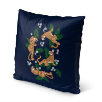 East Urban Home TIGER FLORAL Grey Indoor|Outdoor Pillow By East Urban Home