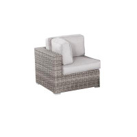 Ebern Designs Chesterville Sectional Corner Chair Grey With Olefin Cushions