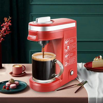 CHULUX Chulux Single Serve Coffee Maker For Cpausle And Coffee Ground, Single Cup Coffee Machine, Auto Shut Off, Red in Coffee Makers