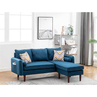 Latitude Run® Gouvernour L Shaped Sectional Sofa Chaise with USB Charger & Pillows