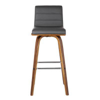 Wade Logan Ameyah 26'' Faux Leather Wooden Swivel Counter Stool