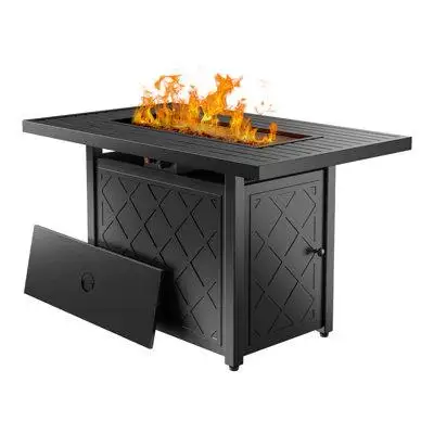 Red Barrel Studio Saachi 24.4'' H x 42.9'' W Outdoor Fire Pit Table with Lid