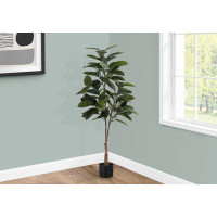 Primrue Artificial Plant, 52" Tall, Indoor, Faux, Fake, Floor, Greenery, Potted, Decorative, Green Leaves