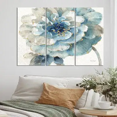 East Urban Home 'Indigold Gold Country Flower' Painting Multi-Piece Image on Canvas