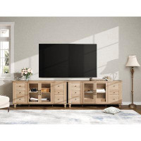 August Grove 58''  TV Stand With Glass Door Entertainment Centre Console Centre Table For Living Room, Bedroom