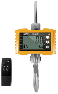 Heavy Industrial Hanging Scale Load 1000KG(2200LBS), Yellow Scale LCD Display with Remote - BRAND NEW - FREE SHIPPING
