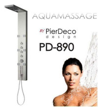 Pierdeco Design Shower Column PD-890-S – AquaMassage ( Brushed Stainless Steel or Black Brushed Stainless Steel )