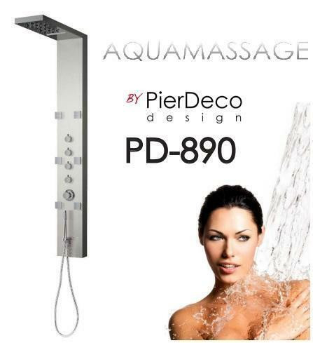 Pierdeco Design Shower Column PD-890-S – AquaMassage ( Brushed Stainless Steel or Black Brushed Stainless Steel ) in Plumbing, Sinks, Toilets & Showers