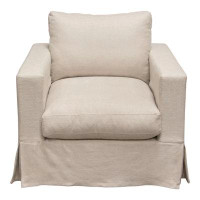 Diamond Sofa Savannah Slip-Cover Chair In White Natural Linen By Diamond Sofa