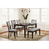 Signature Design by Ashley Langwest Dining Table And 4 Chairs And Bench (Set Of 6)