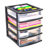 Gracious Living Plastic Stackable Desk Organizer with Drawers