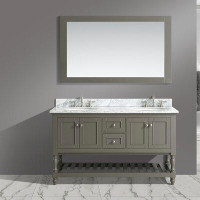 Charlton Home Mccombs 60" Double Bathroom Vanity Set with Mirror