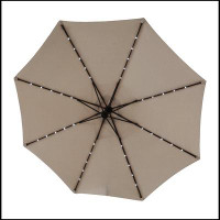 Latitude Run® 10ft Solar LED Offset Hanging Market Patio Umbrella ,solar panels,powder-coated steel rods