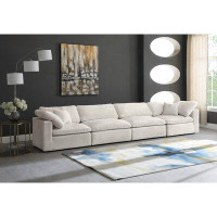 Everly Quinn Millersburg 158" Velvet Square Arm Modular Sofa with Reversible Cushions