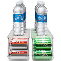 Rebrilliant Soda Can Organizer For Refrigerator Stackable Can Holder Dispenser With Lid For Fridge, Pantry, Freezer – Ho
