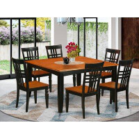 Rosalind Wheeler Delmonte 7 - Person Butterfly Leaf Rubberwood Solid Wood Dining Set