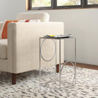 Everly Quinn Glass Top Frame End Table