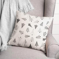 The Holiday Aisle® Watercolor Trees Outdoor Throw Pillow