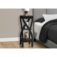 Latitude Run® Accent Table, Side, End, Plant Stand, Square, Living Room, Bedroom, Laminate, Black, Transitional