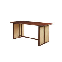 Bayou Breeze Solid wood dining table rattan rectangular