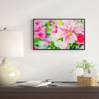 Made in Canada - East Urban Home 'Beautiful Lily Flowers in Bouquet' Framed Photographic Print on Wrapped Canvas