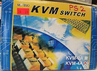 KVM SWITCH 4-PORT - CONNECT 4 COMPUTERS WITH 1 KEYBOARD, MOUSE AND MONITOR PS/2 - NEW $39.99