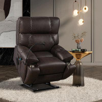 Latitude Run® Recliner Chair With Phone Holder,Electric Power Lift Recliner Chair With 2 Motors Massage And Heat For Eld
