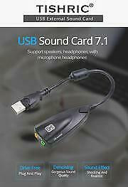 USB SOUND CARD 7.1 ADAPTER 5H V2 3D AUDIO HEADSET MICROPHONE 3.5 MM FOR LAPTOP PC PROFESSIONAL $19