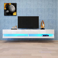 Ivy Bronx 180 Wall Mounted Floating 80" TV Stand With 20 Color Leds