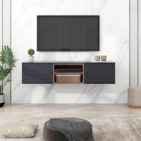 Winston Porter Wall Mounted 65" Floating TV Stand With Large Storage Space, 3 Levels Adjustable Shelves