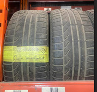 USED PAIR OF WINTER CONTINENTAL 225/55R16 70% TREAD WITH INSTALL.