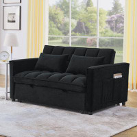 Ebern Designs Sleeper Sofa, Convertible Sofa, Recliner, Bed, 3-in-1, 3-Position Adjustable Backrest
