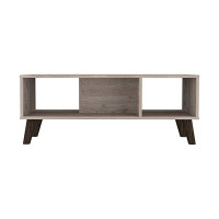 George Oliver Coffee Table With Two Open Shelves, Four Legs