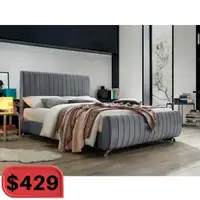Grey Velvet Bed on Special Offer !!