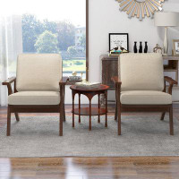 George Oliver Khayal 30''Wide Solid Wood Frame Upholstered Modern Retro Armchair Accent Chair