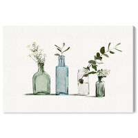 Winston Porter Floral and Botanical Plant Vase Variety Modern White Canvas Wall Art Print