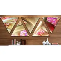 East Urban Home 'Golden Red Fractal Plant Stems' Graphic Art Print Multi-Piece Image on Canvas