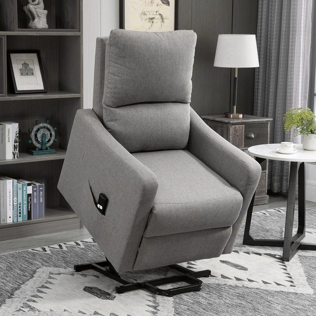 ELECTRIC LIFT RECLINER CHAIR RISING POWER CHAISE LOUNGE FABRIC SOFA WITH REMOTE CONTROL &amp; SIDE POCKET FOR LIVING ROO in Chairs & Recliners - Image 2