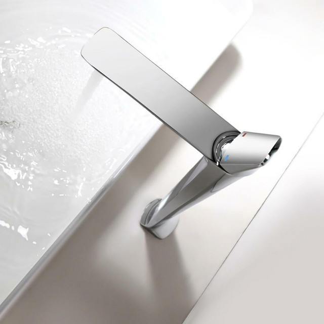 Sleek Styled 12.5H - 1 Handle, 1 Hole Vessel Faucet - Available in Chrome or Black in Plumbing, Sinks, Toilets & Showers - Image 3